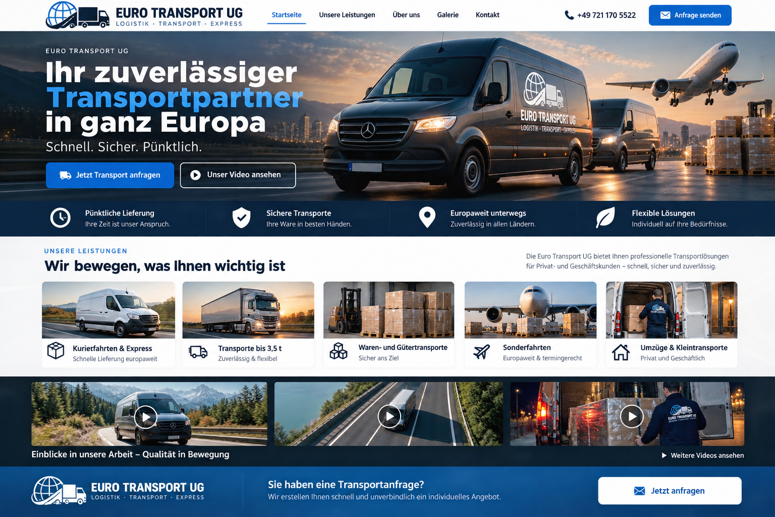 Visualisierung eines möglichen Website-Designs